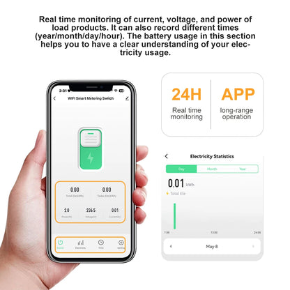 Tuya WIFI Smart Circuit Breaker 1P+N Over-Voltage/Current/Power Protector Under Voltage Protection Voice Remote Control Switch