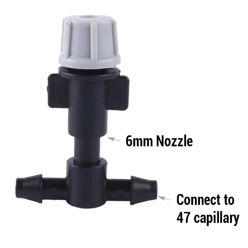 100/10PCS Plastic Watering Irrigation Garden Misting Sprinkler Heads Nozzle W/ Tee Joints for Misting Watering Irrigation System