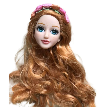 Glasses Eyes With Real Eyelashes Doll Heads Colorful Soft Doll Parts White Skin Doll Accessories Girl Gift Toys Figures