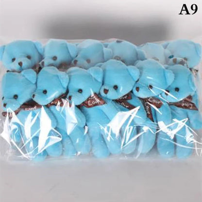 12/10Pcs/Lot Soft Stuffed Bear Plush Toys Mini Teddy Bear Dolls Toy Small Gifts Bag Pendant Teddy Doll