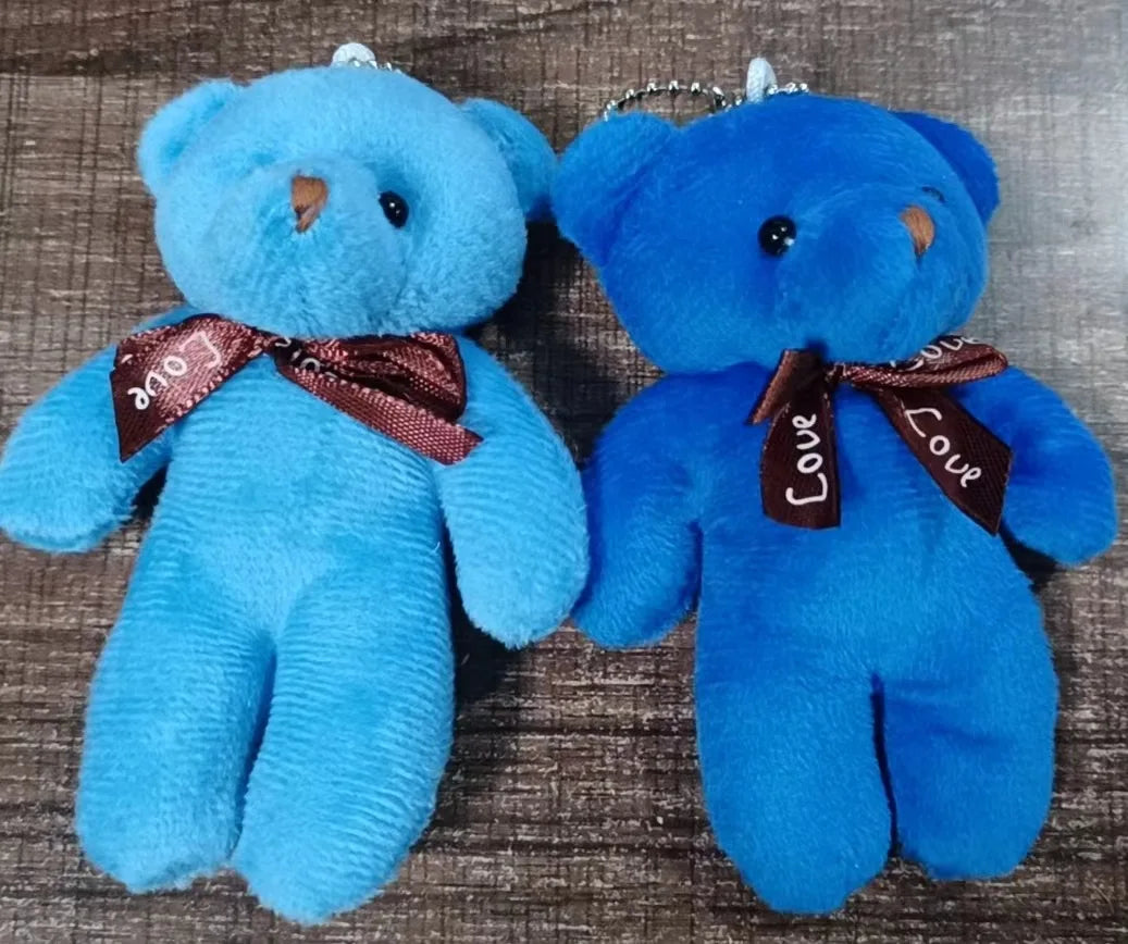 6/12pcs Mini Bear Plush Keychain Colorful Bear Stuffed Toy School Bag Pendant Teddy Doll Graduation Party Supplies Wedding Gift