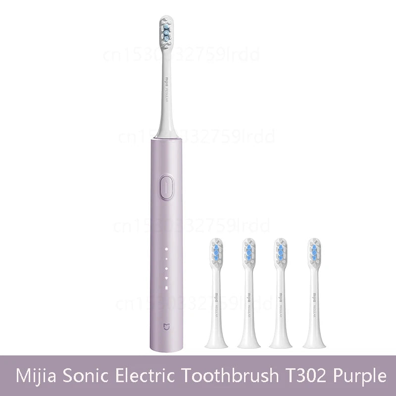 Mijia Sonic Electric Toothbrush T302 3colors 4 Brush Heads IPX8 Water Proof 360° Wireless Charging 4 Modes Cleaning Teeth