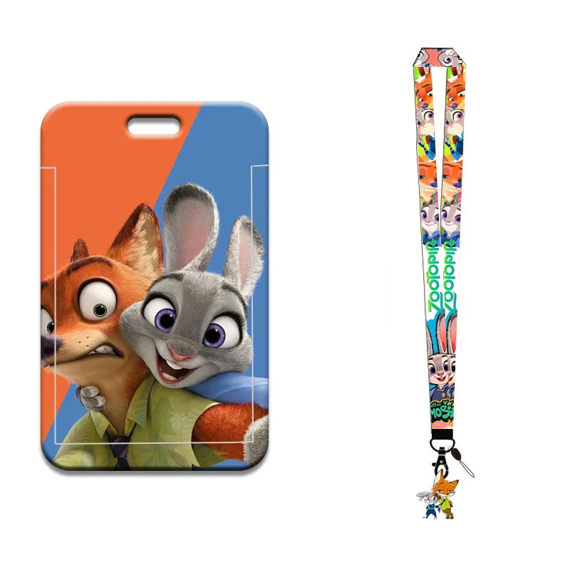 Hot Disney Anime Zootopia 2 Lanyard Card student Judy Nick cute card Bus Card holder certificate lanyard cartoon keychain  Gifts