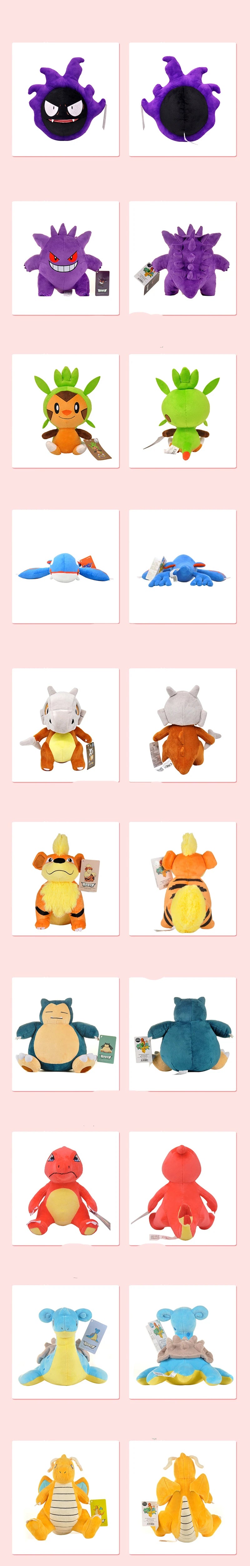 52 Styles Pokemon Plush Charmander Squirtle Pikachu Moon Eevee Plush Bulbasaur Stuffed Animal Toy Gengar Doll Gift for Kid