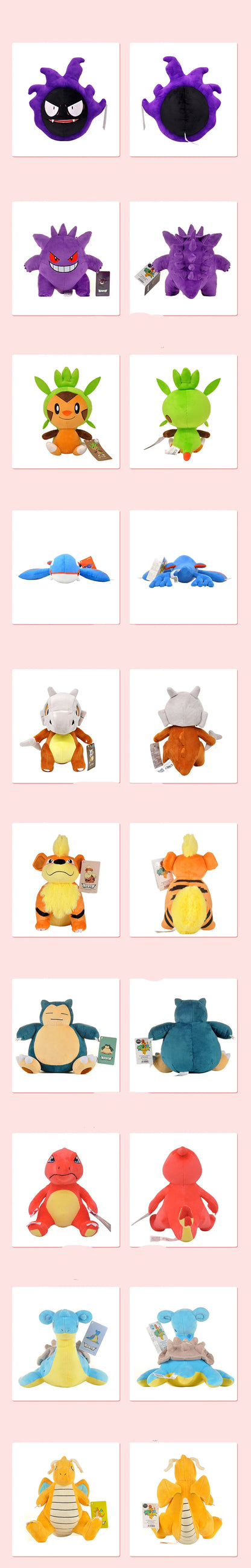 52 Styles Pokemon Plush Charmander Squirtle Pikachu Moon Eevee Plush Bulbasaur Stuffed Animal Toy Gengar Doll Gift for Kid