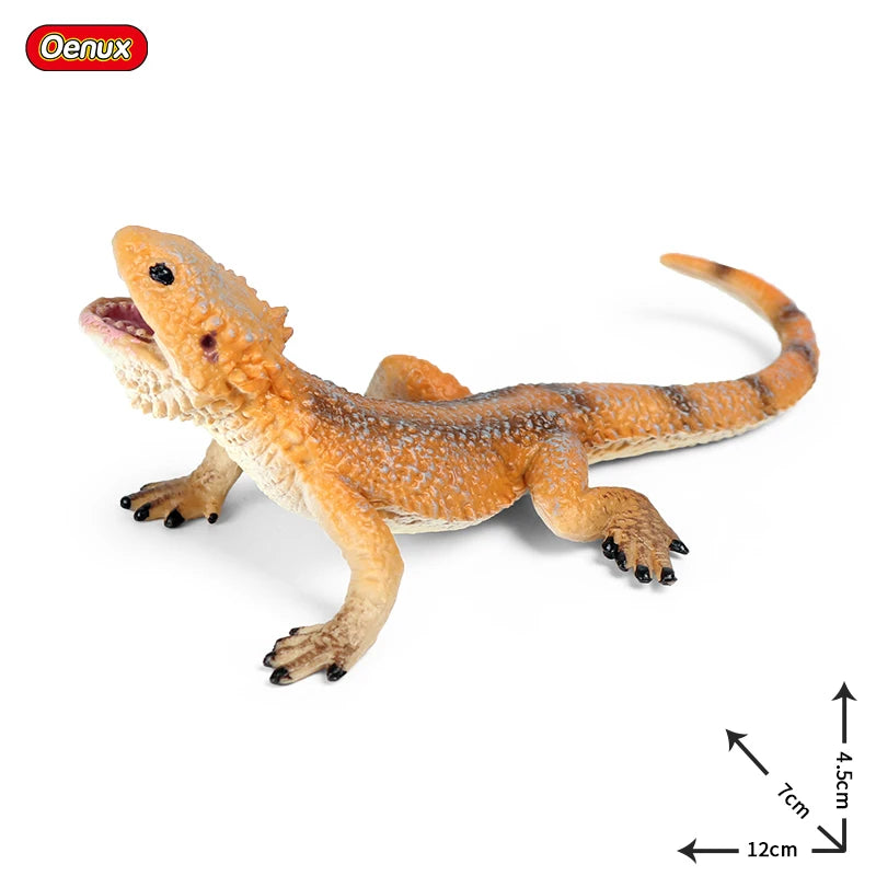 Oenux New Simulation Wild Reptile Animals Action Figures Lizard Model Figurines Kids Education Congnitive Scene Decoration Toy