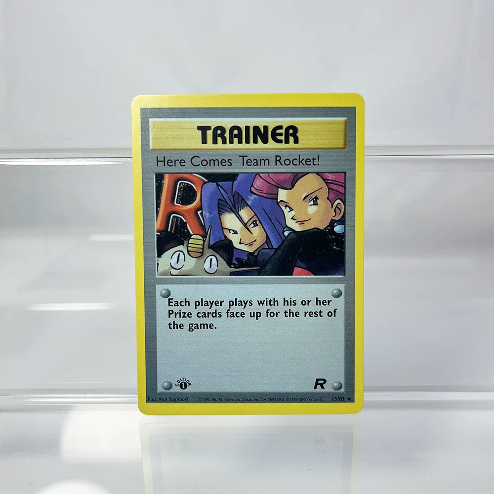 PKM Foil Cards Team Rocket Dark Blastoise Dragonite Charizard 1st Edition 1996 Single Cards Game Collection PTCG Proxy Cards