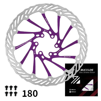 BUCKLOS Ultralight MTB Bike Hydraulic Disc Brake Rotor 160/180/203mm Mountain Road Racing Bicycle Brake Disc with 6 Free Bolts