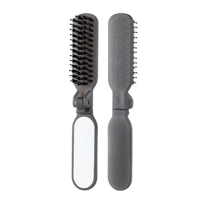 Mini Hair Brush Folding Massage Comb Head Massage Anti-Static Portable Travel Hair Brush Girl Hair Combs With Mirror