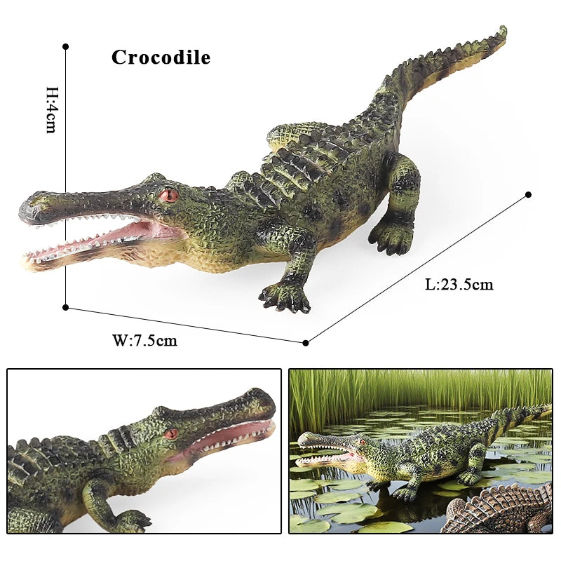 Oenux Wild Animals Action Figures Simulation Sarcosuchus Crocodiles Boar Croc Model PVC Collection Decorate Kids Educational Toy