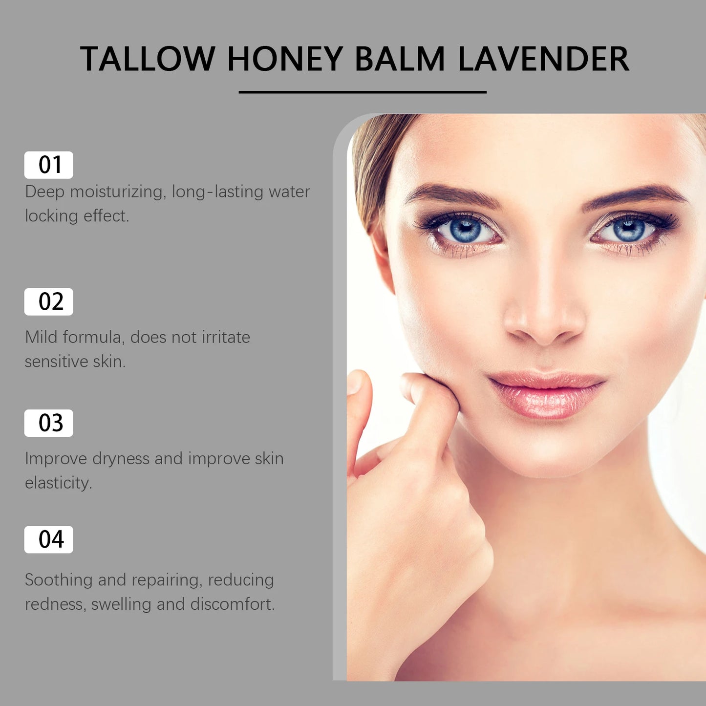 Beef Tallow Honey Moisturizer Grass Fed Whipped Tallow Face Cream Body Lotion Non Greasy Nourishing Fast Absorption Skin Care