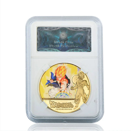 Dragon Ball Gold Plated Gold Coin Son Goku Vegeta Commemorative Coins Children Classic Anime Peripherals Collection Toy Souvenir