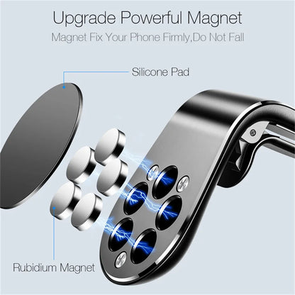 Magnetic Car Phone Holder Air Vent Clip Mount 360 Rotation Mobile Bracket GPS Cell Phone Stand in Car For IPhone Samsung Huawei