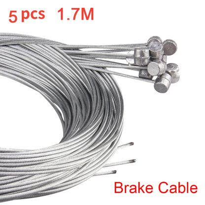 5/10PC 1.7/2M MTB Bicycle Brake Line Bike Stainless Steel Gear Shift Cable Road Bike Speed Line Fixed Gear Inner Cable Line Wire