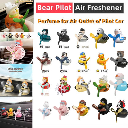 Cool Bear Pilot Car Air Freshener Rotating Propeller Air Outlet Perfume Fragrance Flavoring 자동차 공기 청정기 Accessories 방향제 차량용