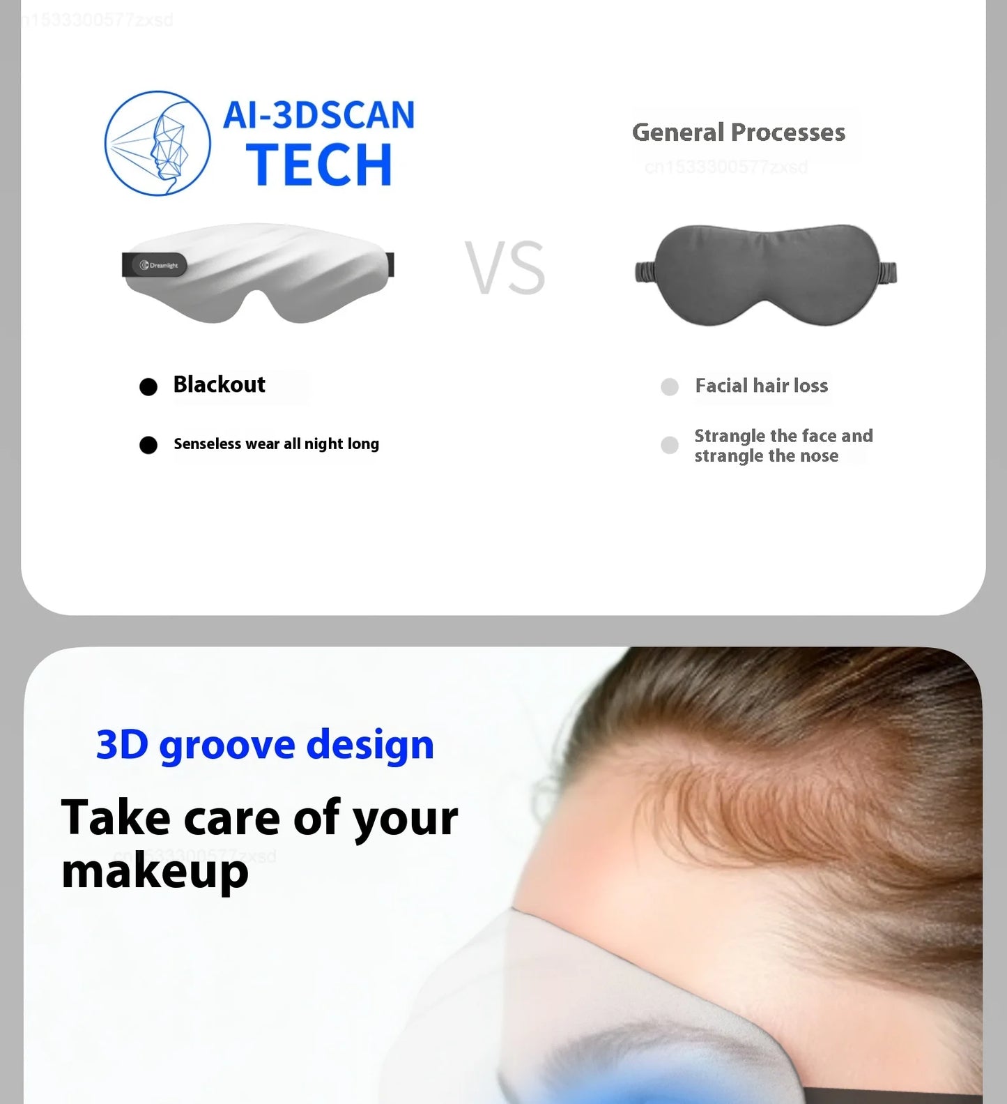 New Dreamlight 4S Pro Eye Mask Sleep 3D Stereoscopic Sleep Aid for Men Women Adult Adjustable Portable Full Blackout Eye Mask