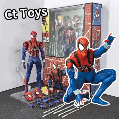 New CT Toys Spiderman Figure Mafex 185 Miles Morales 2099 Classic Costume Spider-Man Action Figure Anime Mafex185 Figurine Toys