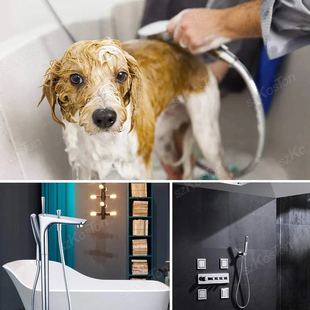 Flexible Anti Winding 1.2/1.5/2m High Pressure GI/2 Universal Interface PVC Handheld Shower Head Hose Faucet Extension Pipe