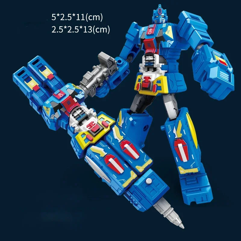 2IN1 Transformation Robot Toy Deformable Ballpoint Pen Rotary Joint Robot Deformation Action Figure Model Toys Deformed Robot