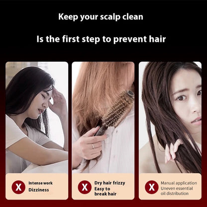Electric Vibration Massage Comb Red Light Therapy Hair Growth Massage Scalp Brush Anti Hair Loss Liquid Oil Applicator Hair Care