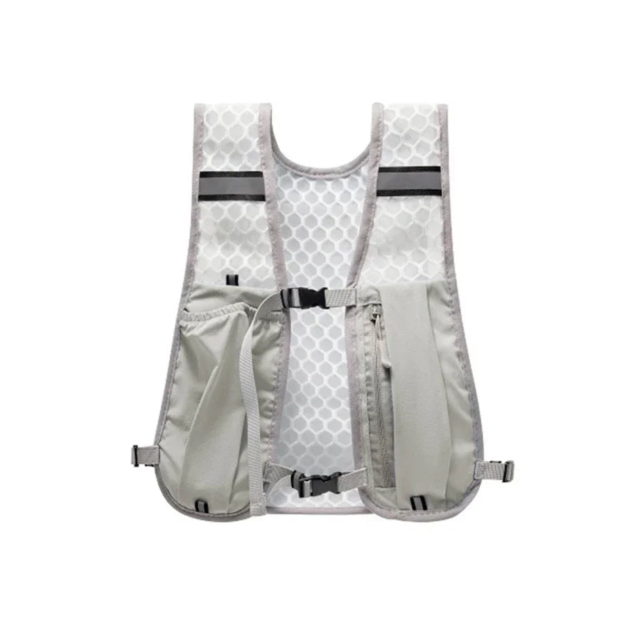 Biking Running Storage Vest Backpack Lightweight Running Vest Reflective Hydration Water Chest Pack Phone Storage Pocket