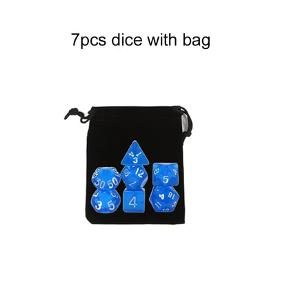 7pcs/set Multicolour Dice Set Multiple Colors Polyhedral RPG DND Role Playing Dragons Board Game Multiple Dice With Bags TMZ