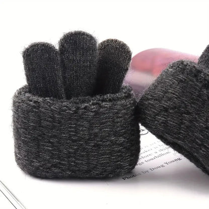  4colors Winter Warm Gloves Touchscreen Unisex Knit Finger Gloves Machine Washable Ideal for Travel Cycling Sports