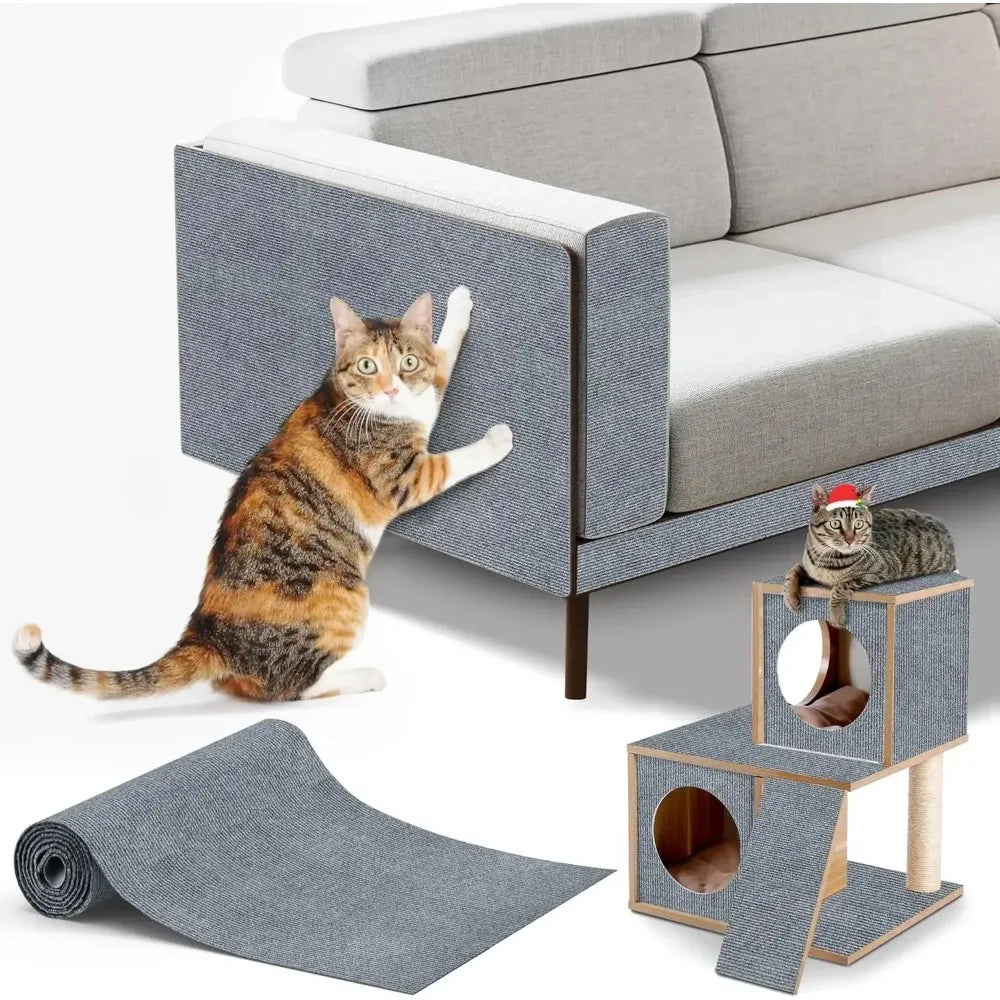Trimmable Self-Adhesive Carpet Mat Pad Anti Cat Scratch Mat Cat Pet Scratcher Furniture Couch Corner Indoor Sofa Wall Protector