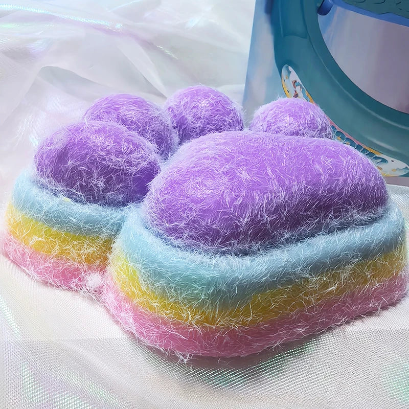 12cm Gradient Color Cat Paw Pinch Decompression Toy Squishy Fidget Toy Relax Squeeze Toy Slow Rebound Stress Relief Cat Claw Toy