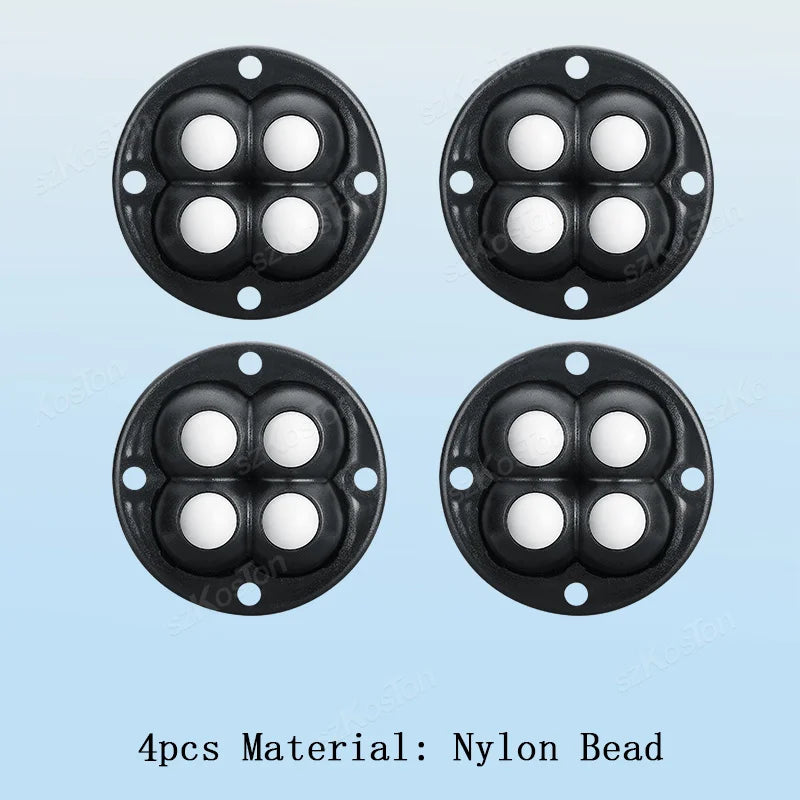 4Pcs Non Punching Adhesive Furniture Ball Universal Pulley Household Mobile Base Accessories Trash Can Bottom Small Wheel