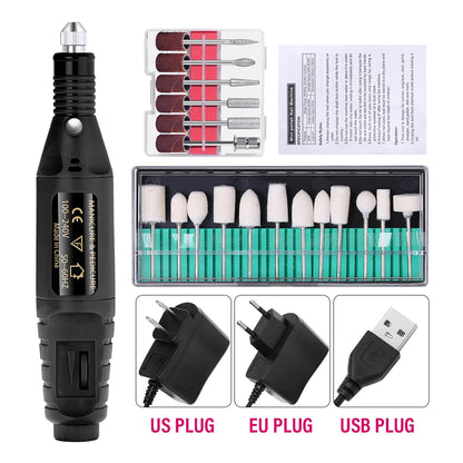 LULAA Portable Professional Electric Nail Drill Machine Manicure Tools Pedicure Drill Set Family Nail File Nail Drill Equipment