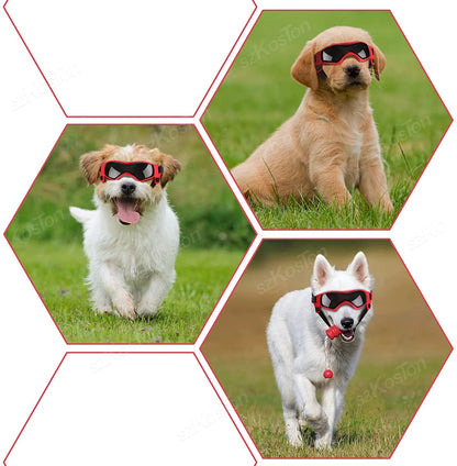 Dog Goggles Medium Small Breed Dog Sunglasses for Adjustable UV Protection Eyewear for Dog Puppy Outdoor Riding Driving