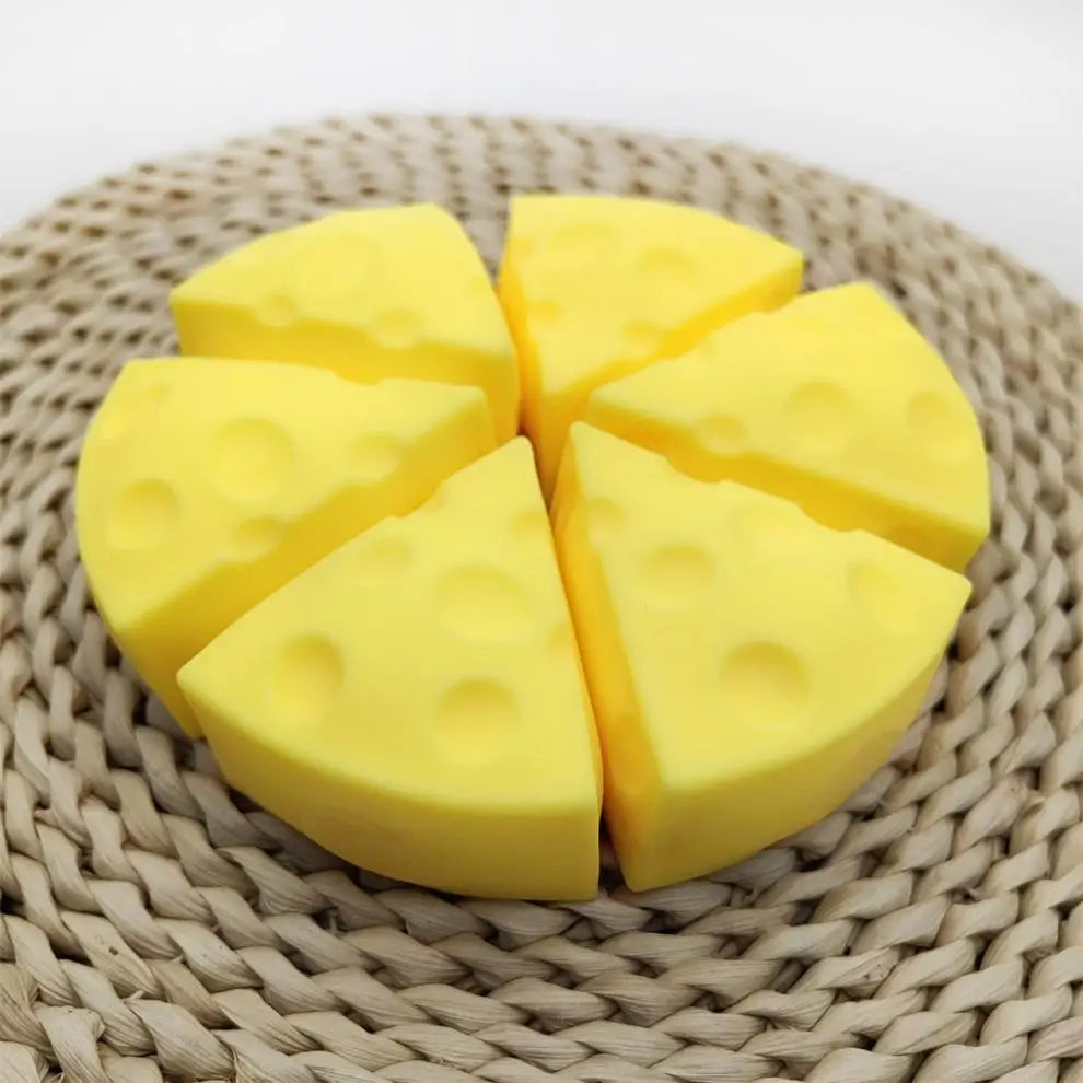 Kids Adult Squeeze Toy Simulation Cheese Squeeze Toys Soft Cute Decompressing Pinching Cheese Sticky Slow Rebound