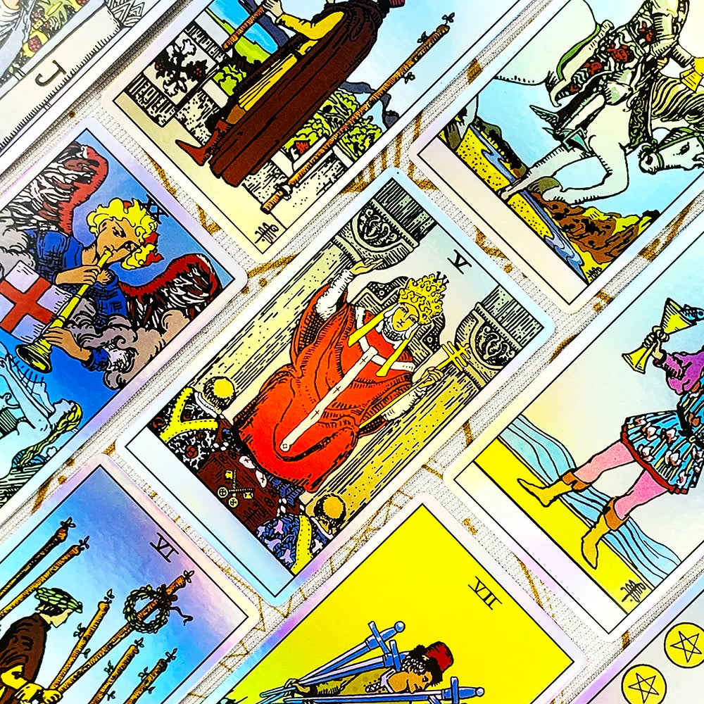 Tarot Oracle 78pcs Colorful Cards Family Entertainment Board Game Fate Divination Card Game,Christmas and New Year Gifts