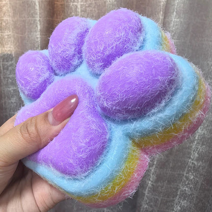 12cm Gradient Color Cat Paw Pinch Decompression Toy Squishy Fidget Toy Relax Squeeze Toy Slow Rebound Stress Relief Cat Claw Toy