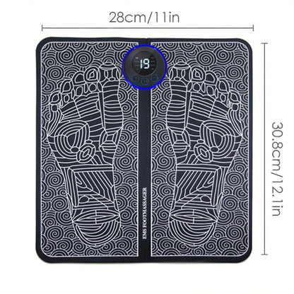 EMS Foot Massage Mat - Multi-Frequency Stimulation with 8 Zone Reflexology Massage