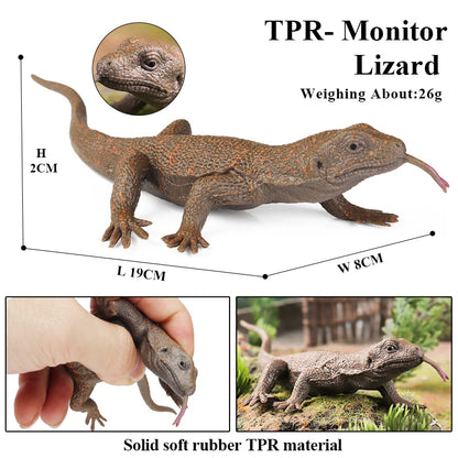Oenux Soft Wild Insect Animal Model Caterpillar Lizard Snake Chameleon Gekko Action Figures TPR Halloween Trick Toy Kid Gift