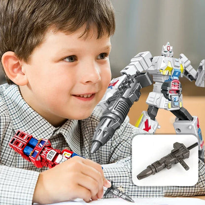 2IN1 Transformation Robot Toy Deformable Ballpoint Pen Rotary Joint Robot Deformation Action Figure Model Toys Deformed Robot