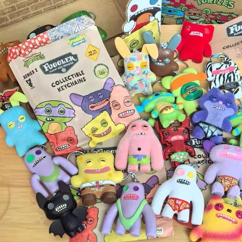 Original Fuggler Random Keychain Blind Box 2 Figure Ugly Funny Monster Tooth Wide Eyed Weirdo Collection Model Bag Pendant