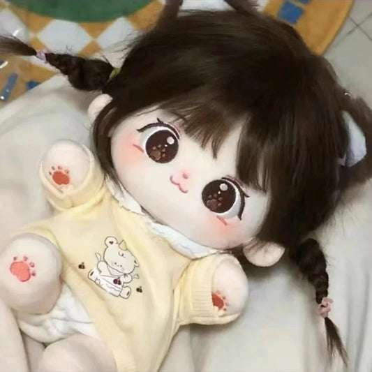 20cm Miaomiao Cotton Doll Stock Interchangeable Baby Clothes Plush Doll Dress Up Cospslay Anime Figure Children Girl Toys
