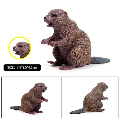 Oenux Forest Wild Animals Badger Brock Tapirus indicus Beaver Anteater Action Figures Model PVC Collection Education Kid Toy