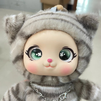 New Cute Kitty Vinyl Face Plush Pendant Kawaii Cat Plushie Keychain Backpack Charm Home Decor for Adults Stuffed Pendant
