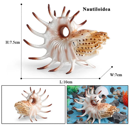 Oenux Ocean Animals Simulation Hermit Crab Nautiloidea Octopus Sea Life Model Figurines Action Figures Collection Kids Toy Gift