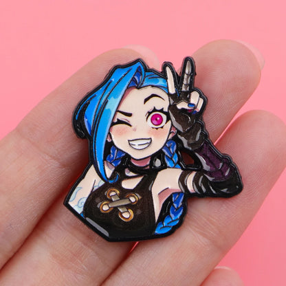 Anime Villain Character Enamel Pin Cool Game Girls Brooches Lapel Pins Backpack Accessories Decorative Jewelry Gift for Friends