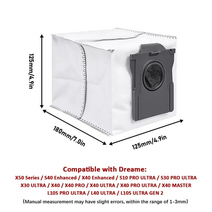 For Dreame Main Side Brush Hepa Filter Mop Rags Dust Bag X50 Pro/X50 Ultra/X50Master/L40S Pro Ultra/L50 Pro Ultra/MOVA V50 Ultra
