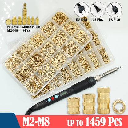 Brass Heat Set Insert Nut Electric Soldering Iron 60W LCD Digital Display Adjustable Temperature 220V/110V 3d Printer Copper Nut