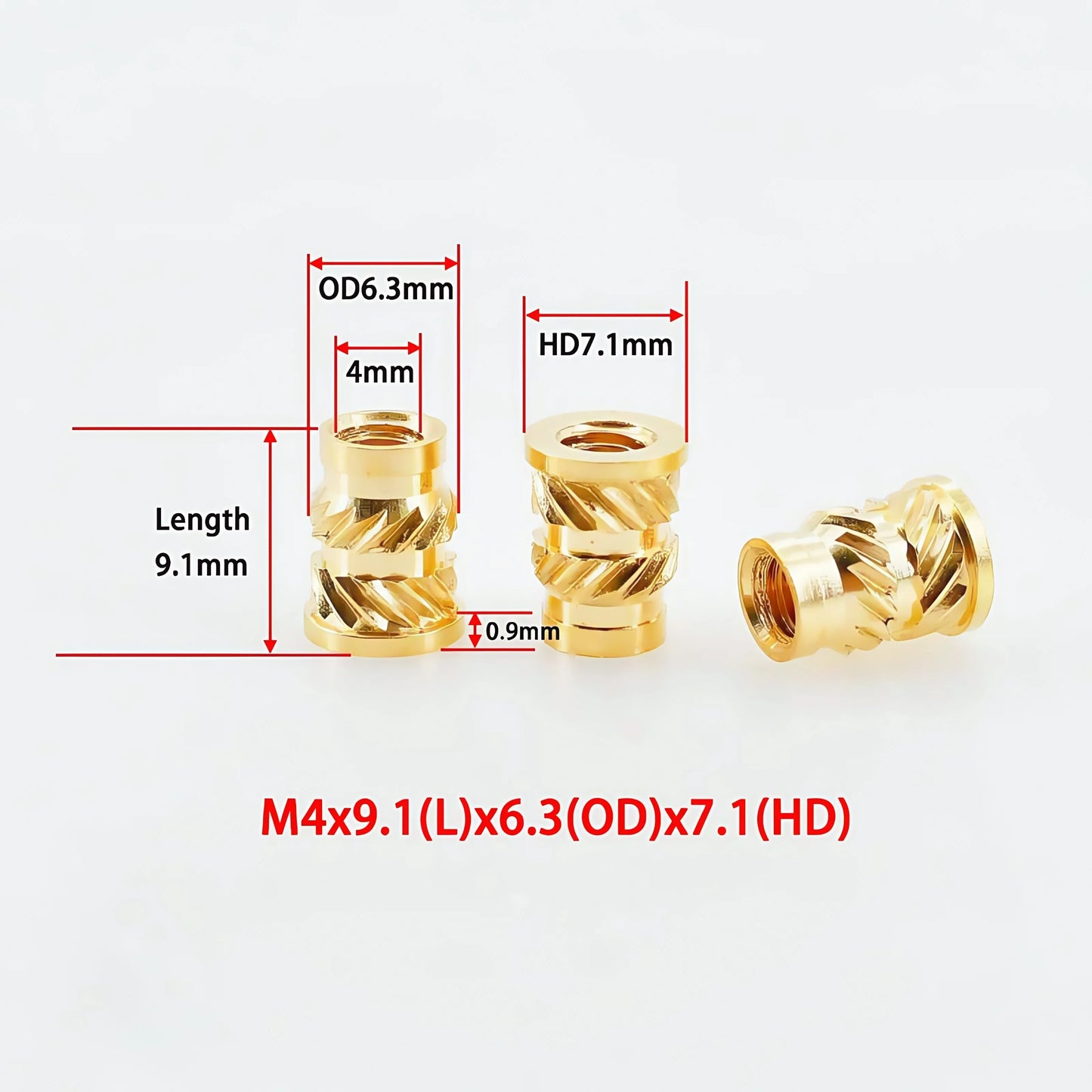 Brass Heat Insert Nut M2 M3 M4 M5 M6 M8 Hot Melt Flange Thread Knurled T-type Copper 3D Printing Injection Embedment Molding Nut