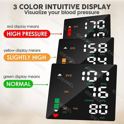 New LED Wrist Blood Pressure Monitor Rechargeable English/Spanish/Russian Voice Broadcast Sphygmomanometer Tonometer BP Monitor