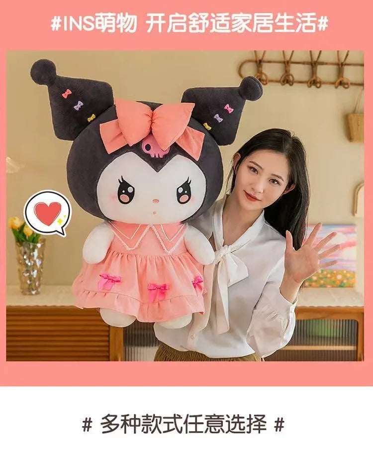 30cm Sanlio Purple Dress Kuromi Stuffed Plush Toy Cute Anime Surrounding Melody Plush Doll Gift for Girlfriend's Birthday