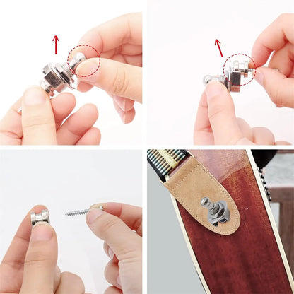 Guitar Strap Buttons Pins 1\2\4PCS 3 Color For Choose Premium Guitar Strap Locks Metal Security Strap Buttons Metal End Pins